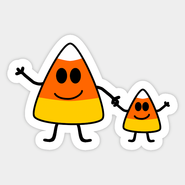 Halloween - Cute Candy Corn Family Sticker by Yesteeyear